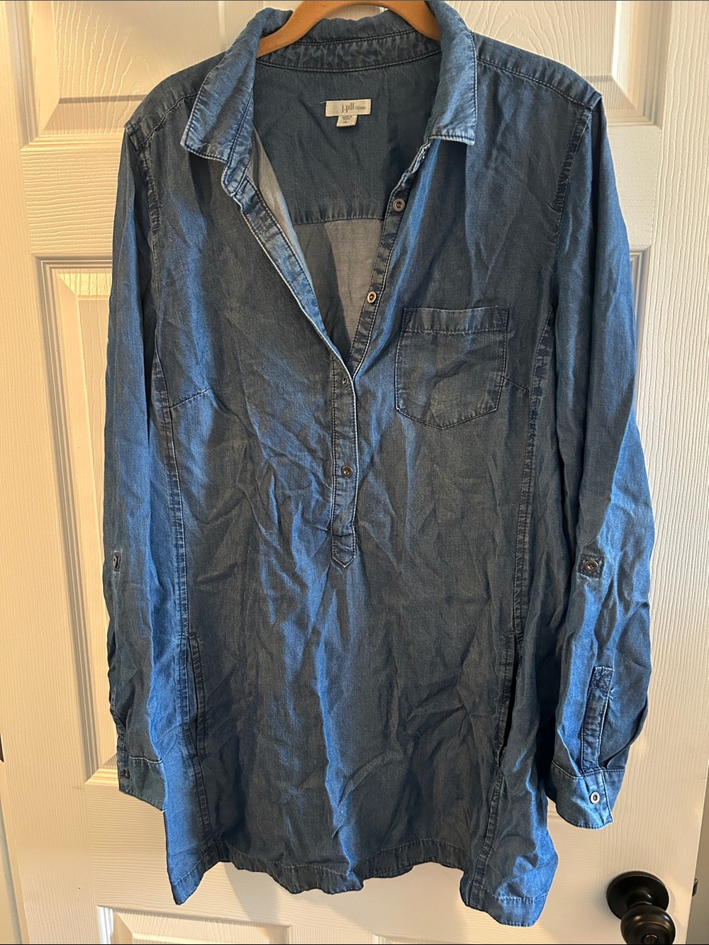 JJill Indigo Denim Button-Front Tunic
